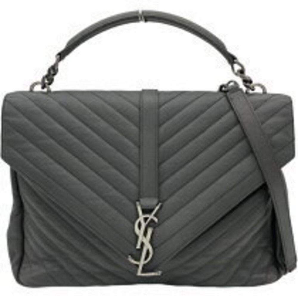 Saint Laurent Classic Shoulder Bag Gray Leather - Picture 1 of 11
